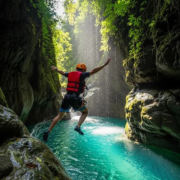 Private group canyoneering experience at Kawasan Falls